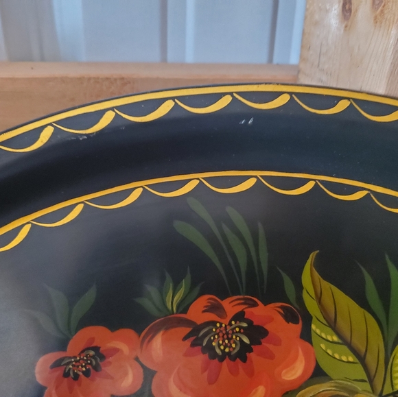 Vintage Hand Painted Tole Tray - Read listing description & make me an offer - Picture 4 of 7